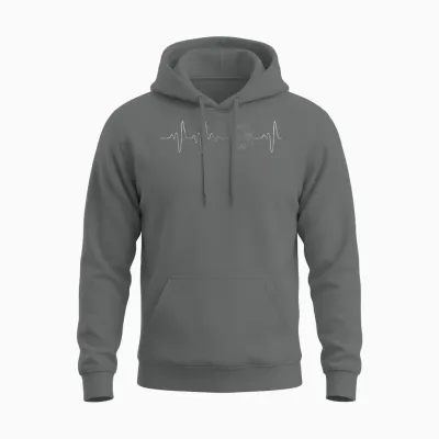 Soccer Heartbeat Unisex Hoodie - Graphite Heather