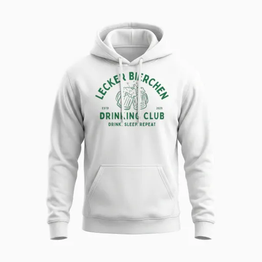 Tasty Beer Drinking Club | Malle Daydrinking Backprint Unisex Hoodie - White