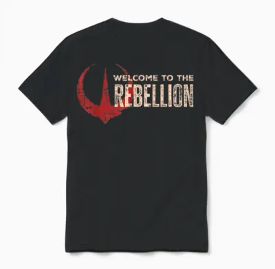 Star Wars Andor "welcome to the Rebellion" Quote Rebel Logo Unisex T-Shirt - Black
