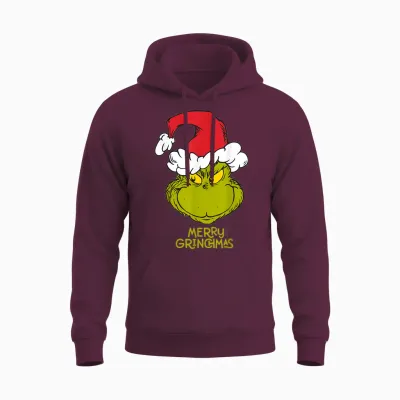 Grinch Merry Grinchmas Unisex Hoodie - Maroon