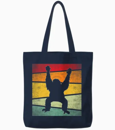 Orang Utan Retro Tote Bags - Navy