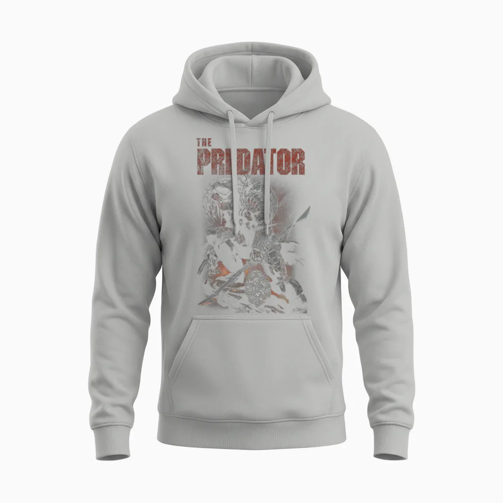Predator Skull Hunter Hunting Unisex Hoodie in Ash