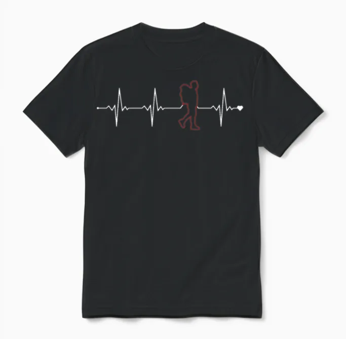 Hiking Heartbeat Wander Backpacking Outdoor Hiker Unisex T-Shirt in Black