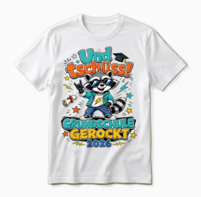 Kinder Grundschule Gerockt 2026 Und Tschüss Abgänger Absolvent Unisex T-Shirt - White