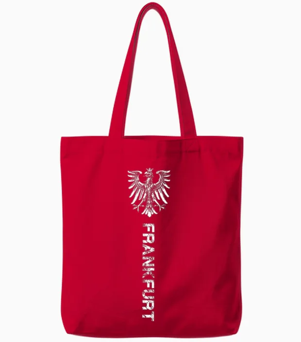 Frankfurt Ultras Frankfurt T-Shirt for Men and Women, Black Tote Bags in Red