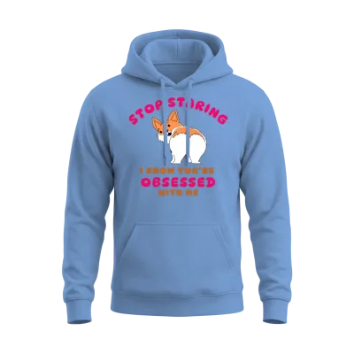 Fat Corgi, Chubby Corgi, Corgi Mom, Corgi Meme Unisex Hoodie - Carolina Blue