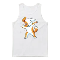 Dog Dab — Lovers Unisex Tank Top - White – 1