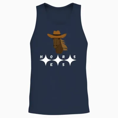 Horses Unisex Tank Top - Navy