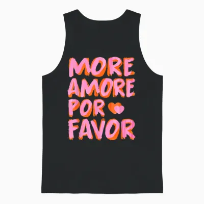 More Amore Por Favor X Mehr Liebe - Selbstliebe Selflove T-Shirt, White Unisex Tank Top - Black