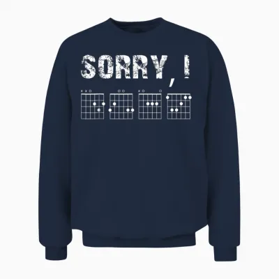 Sorry I-Dgaf Funny Hidden Message Guitar Chords for Lover Unisex Sweatshirt - Navy