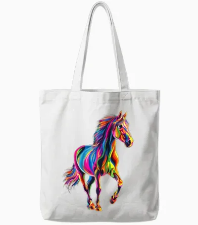 Horse Tote Bags - White