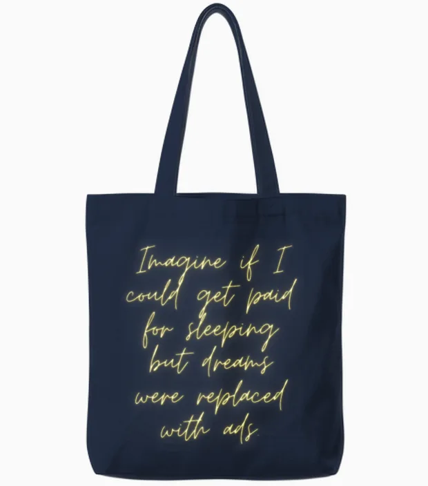 Funny Quotes Memes & Humor Tote Bags in Navy