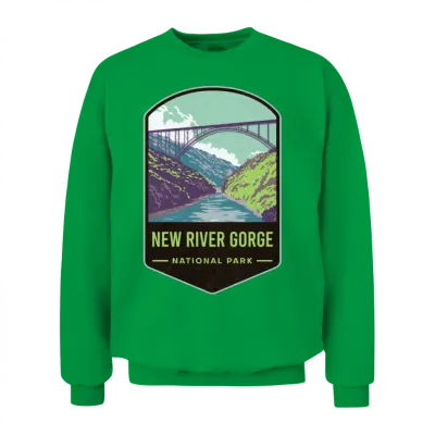 New River Gorge National Park Unisex Sweatshirt - Irish Green