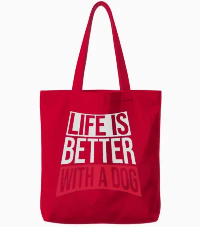 Better with a Dog Tote Bags - Red