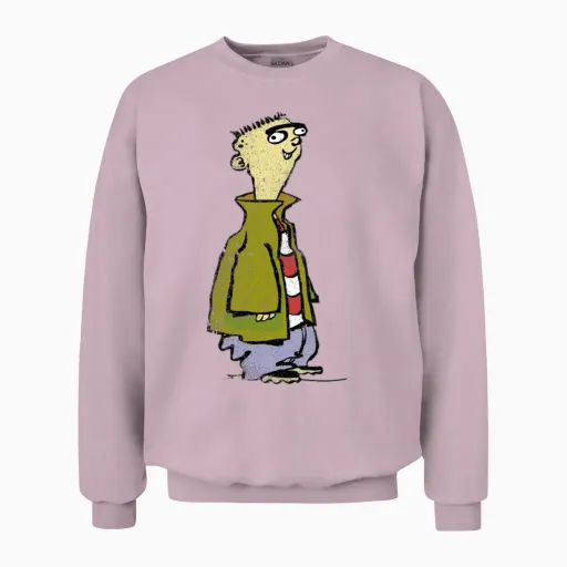 Ed, Edd N' Eddy Ed Portrait Unisex Sweatshirt in Light Pink
