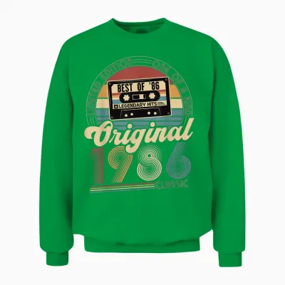 Original 1986 Vintage Birthday 40 Years for Men Women Unisex Sweatshirt - Irish Green