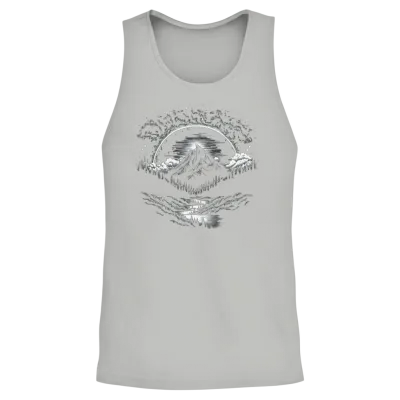 Vintage Mountain Unisex Tank Top - Ash