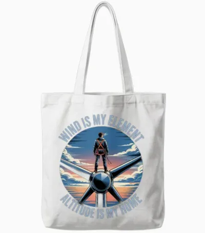 Wind Is My Element Wind Turbine Technician Tote Bags - White