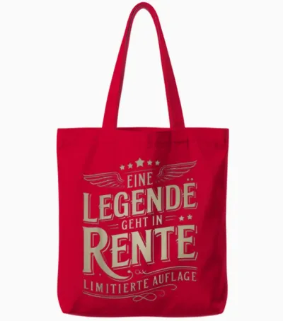 T-Shirt with Legendary Pensioners Sayings Tote Bags - Red