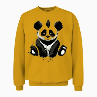 Inked Panda Bear Unisex Sweatshirt - Gold