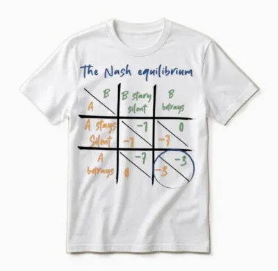 Nash Equilibrium - Game Theory from John Nash Unisex T-Shirt - White