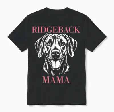 Rhodesian Ridgeback Mama Dog Mom Femme Mignon Unisex T-Shirt - Black