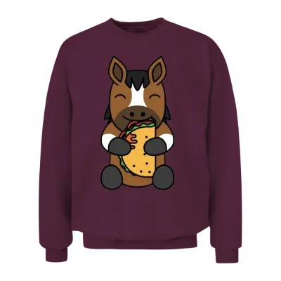 Horse Taco Lover Unisex Sweatshirt - Maroon