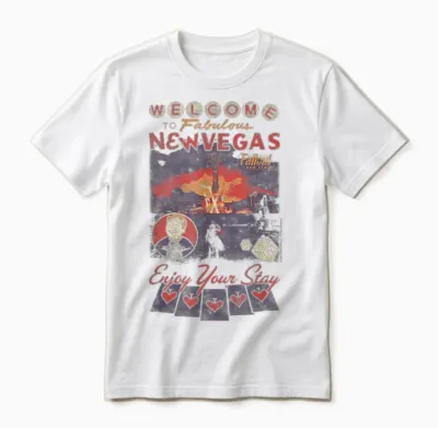 Fallout Welcome to Fabulous New Vegas Vintage Video Game Unisex T-Shirt - White