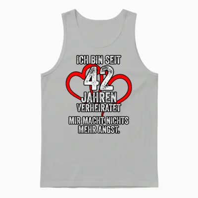 42. Hochzeitstag Tshirt Spruch Ich Bin Seit 42 Jahren Unisex Tank Top - Ash