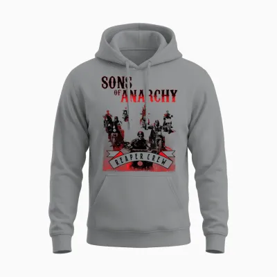 Sons of Anarchy Black and Red Unisex Hoodie - Sport Grey