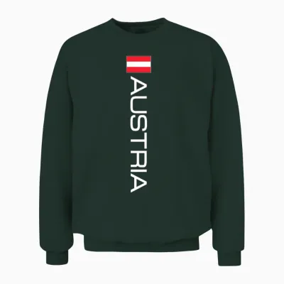 österreichische Flagge österreichischer Sport-Trikot Unisex Sweatshirt - Forest