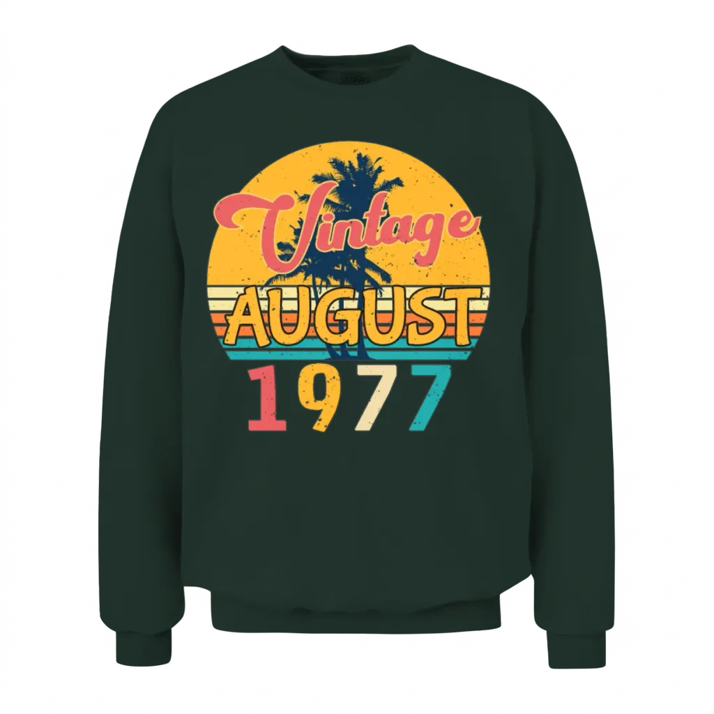 1977 August Retro Unisex Sweatshirt - Forest