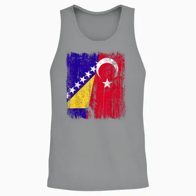 Bosnien Und Herzegowina Türkei Halbflagge Bosnisch Türkisch Unisex Tank Top - Sport Grey