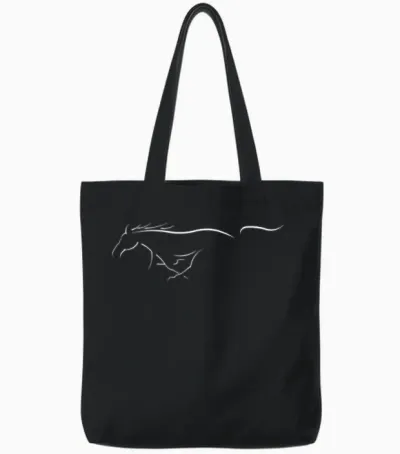 Ford Mustang Horse Tote Bags - Black