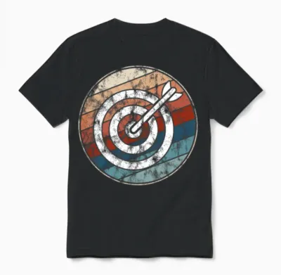 Retro Archery Bullseye Unisex T-Shirt - Black