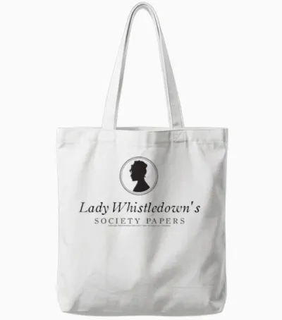 Bridgerton Lady Whistledown Society Papers Tote Bags - White