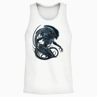 Illustriertes Poster Mit Alien-Xenomorph Unisex Tank Top - White