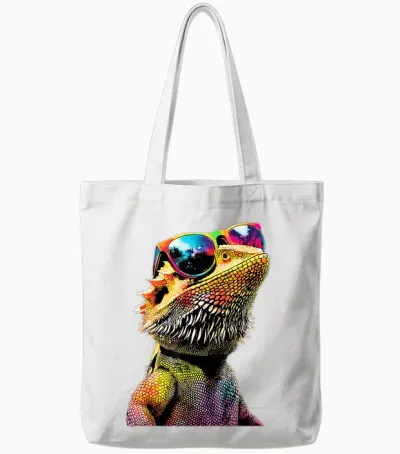 Bearded Dragon Lizard Pogona Bearded Dragon Cute Bearded Dragon Tote Bags - White