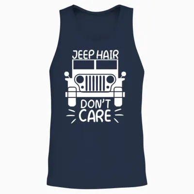 Jeep Hair Don T Care Unisex Tank Top - Navy