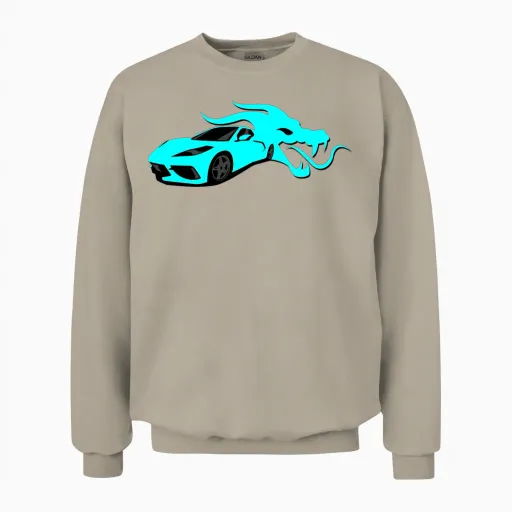 Sport Car and the Dragon - Charmwal Unisex Sweatshirt in Sand