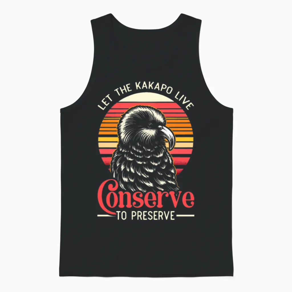 Endangered Species Kakapo Animal Rights Activist Unisex Tank Top in Black