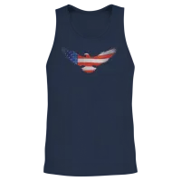 American Flag Eagle — Wildlife Gift Unisex Tank Top - Navy – 2