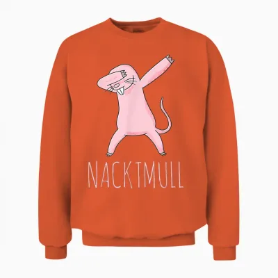 Nacktmull Tshirt | Funny Ratte Shirt | Tier Nagetier Spruch Unisex Sweatshirt - Orange