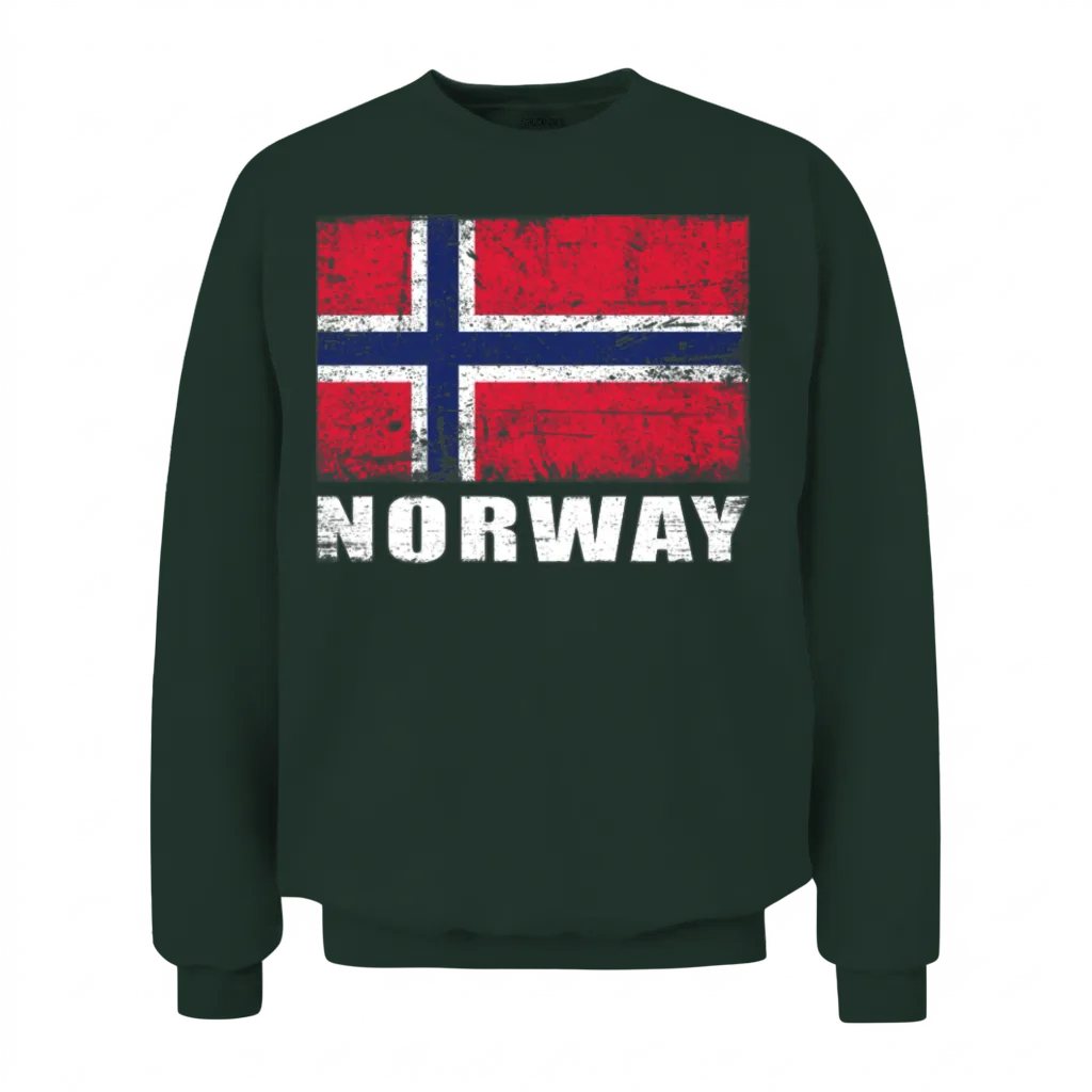 Norway Flag Grunge Country Flag Norway Unisex Sweatshirt - Forest
