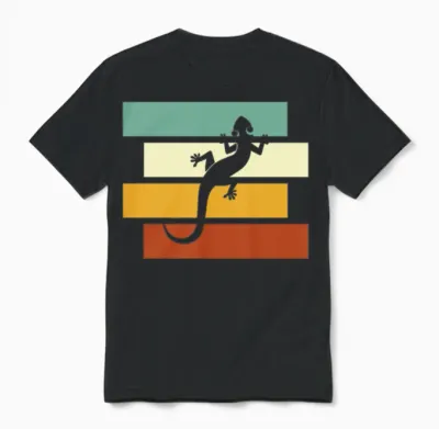 Lizard Retro Unisex T-Shirt - Black
