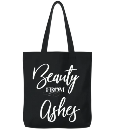 Beauty from Ashes Tote Bags - Black