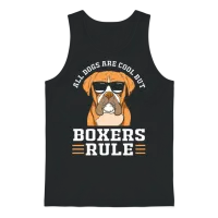 Dog Pun Funny Boxer Dog with Sunglasses Unisex Tank Top - Black – 1