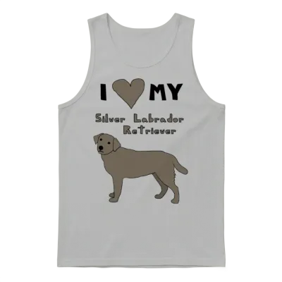 I Heart My Silver Labrador Retriever Unisex Tank Top - Ash