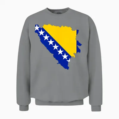 Bosnien Flagge Bosnische Farben Sarajevo Frauen Männer Bih Unisex Sweatshirt - Sport Grey
