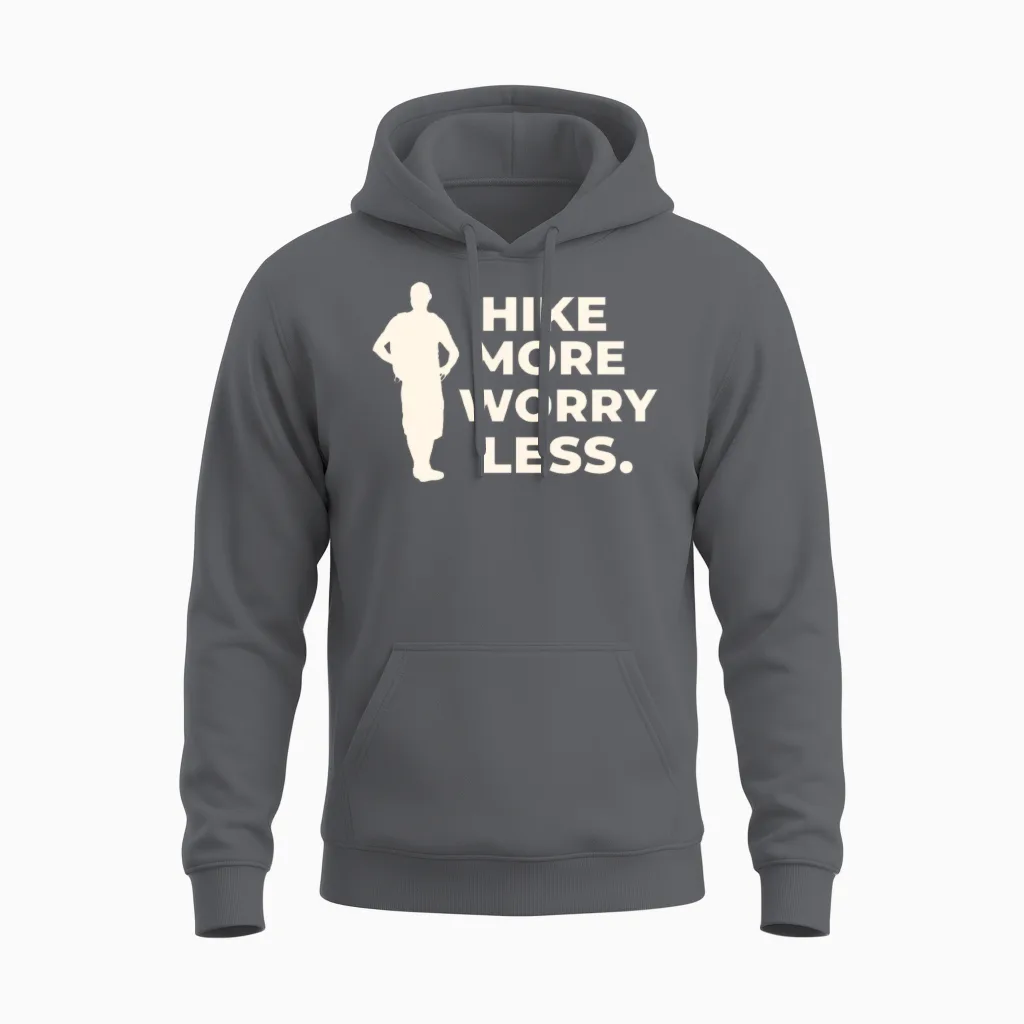 Hike More Worry Less Hiking - & Outdoors Unisex Hoodie in Charcoal